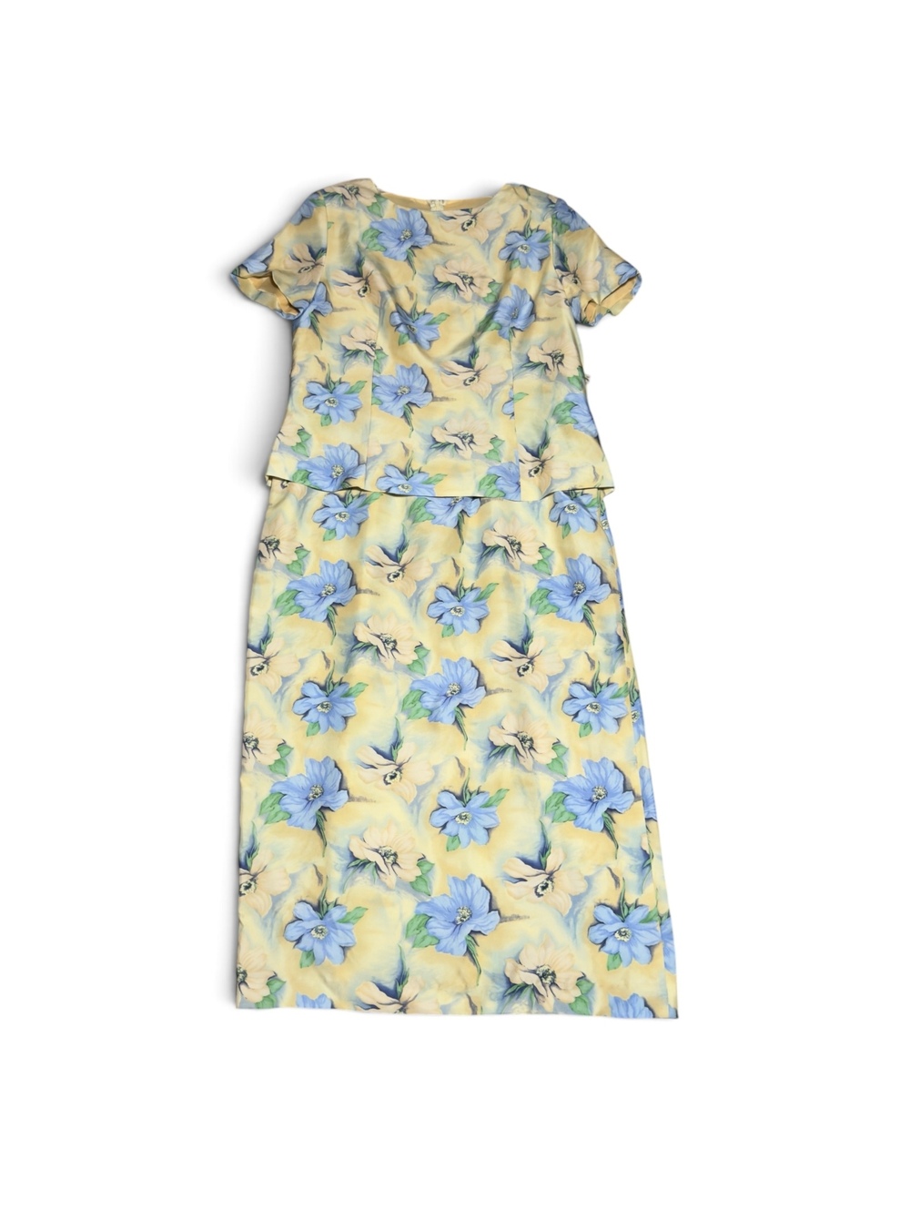 Vintage Mosaic Women's Floral Silk Dress Size 14P